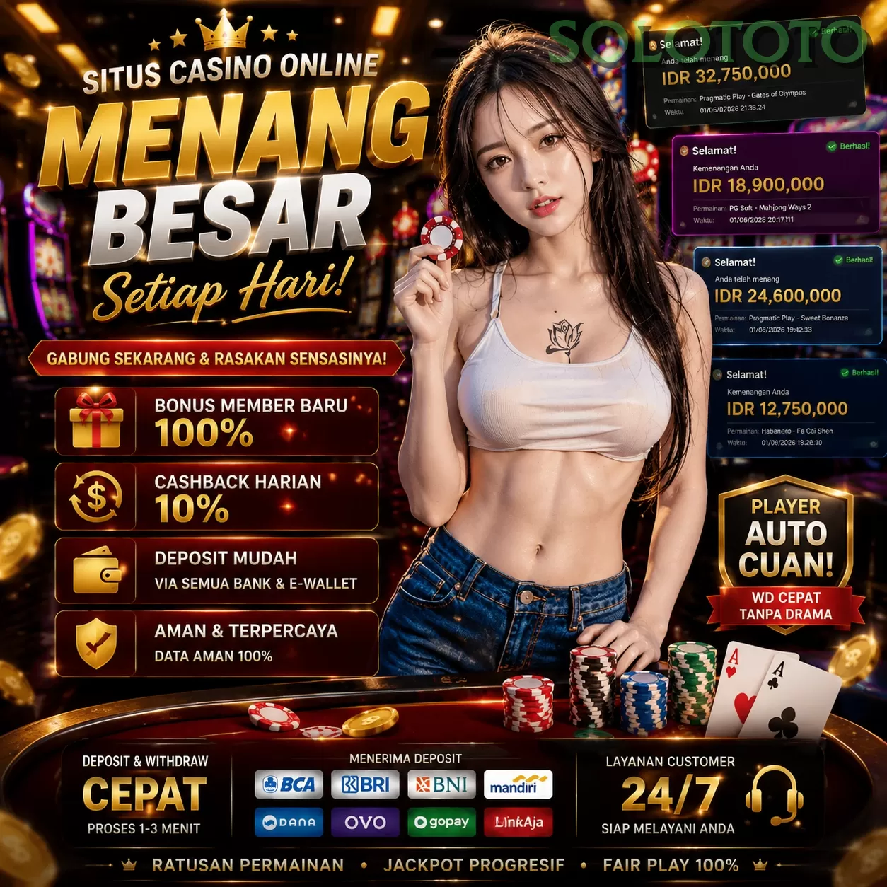 Main solototoq Menang Jackpot Besar